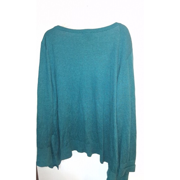 Lane Bryant Teal Long Sleeve Button Up Cardigan Sz 22/24 - Picture 2 of 2